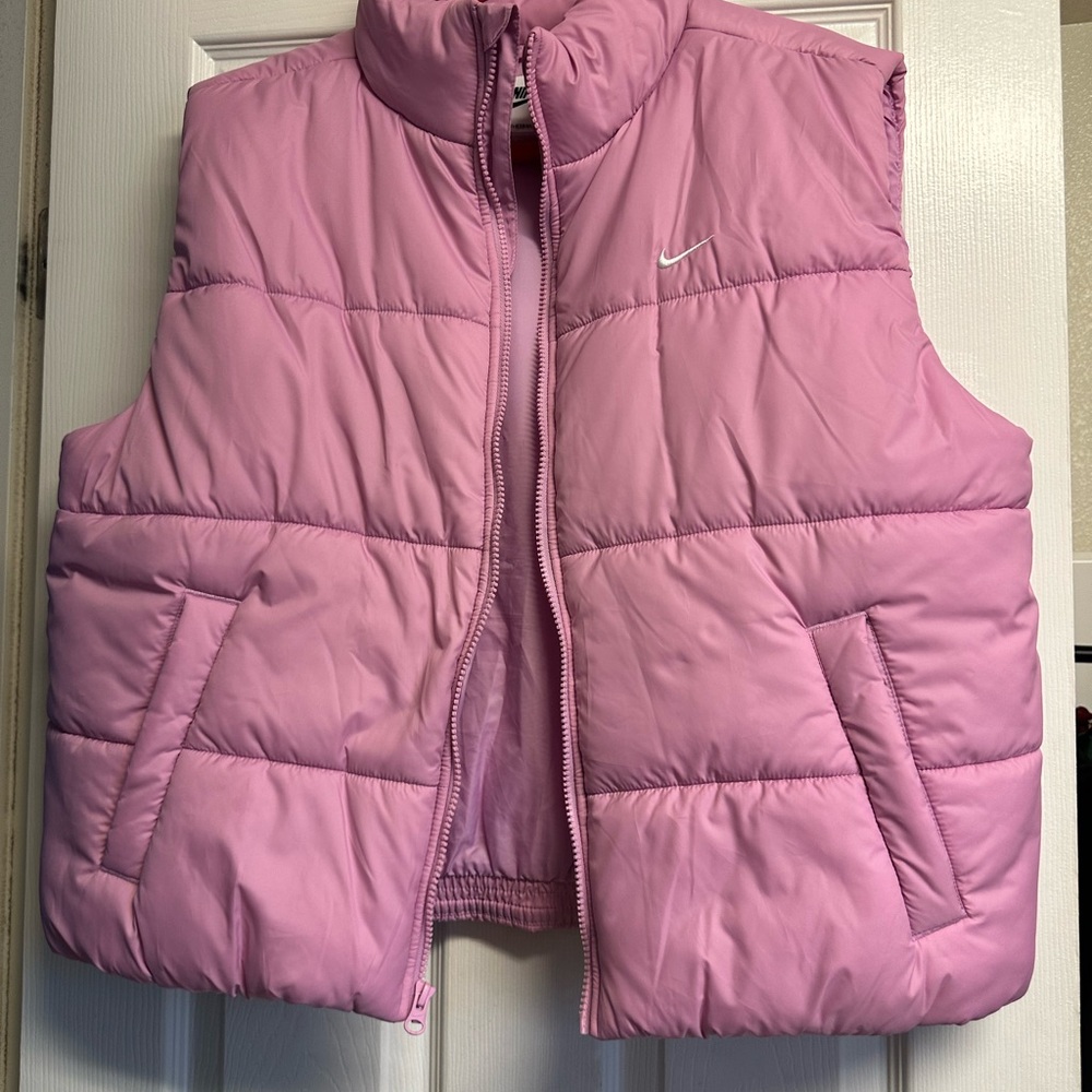 Nike Girls' Light Pink Quilted Puffer Vest